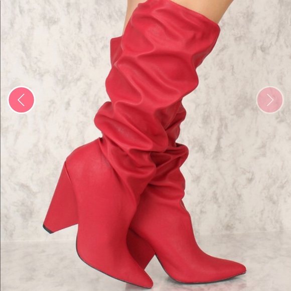 Cupid Shoes - ❤️💛 Knee high red boots